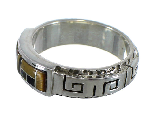 Multicolor Authentic Sterling Silver Water Wave Ring Size 7-3/4 AX64592