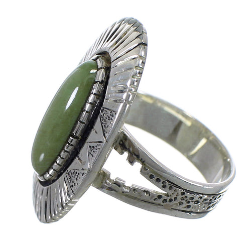 Turquoise And Genuine Sterling Silver Ring Size 8-3/4 VX56904