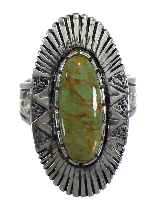 Southwestern Turquoise And Sterling Silver Jewelry Ring Size 8-1/4 VX57340