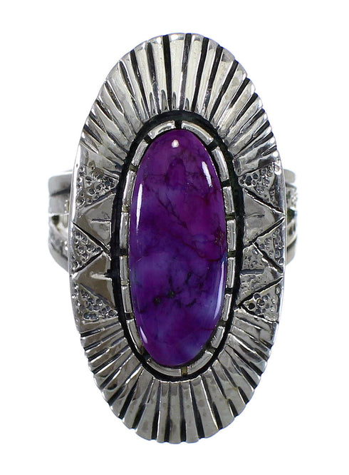 Magenta Turquoise Authentic Sterling Silver Jewelry Ring Size 6 VX56980