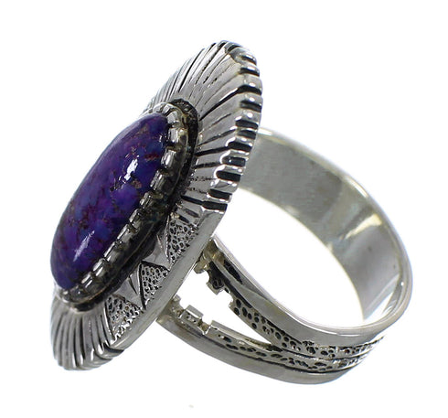 Authentic Sterling Silver Magenta Turquoise Southwest Ring Size 6-1/2 VX57005