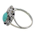 Southwestern Sterling Silver And Turquoise Flower Ring Size 5-3/4 WX79159