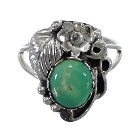 Authentic Sterling Silver And Turquoise Flower Southwest Ring Size 5-3/4 VX57144