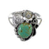 Turquoise And Authentic Sterling Silver Flower Ring Size 6-1/4 VX57159