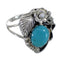 Turquoise Silver Flower Jewelry Ring Size 4-3/4 VX57174