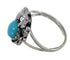 Turquoise Silver Flower Jewelry Ring Size 4-3/4 VX57174