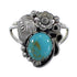 Turquoise Silver Southwest Flower Ring Size 6-1/4 VX57192