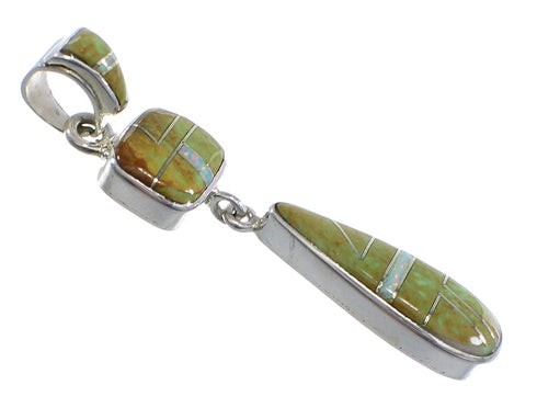 Turquoise And Opal Inlay Sterling Silver Pendant RX54498