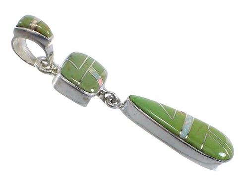 Sterling Silver Turquoise And Opal Inlay Pendant RX54501