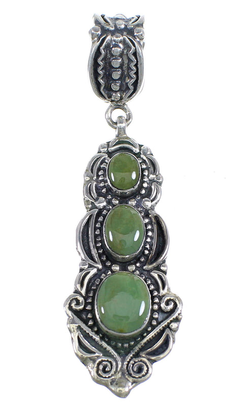 Sterling Silver And Turquoise Inlay Slide Pendant Jewelry VX55020