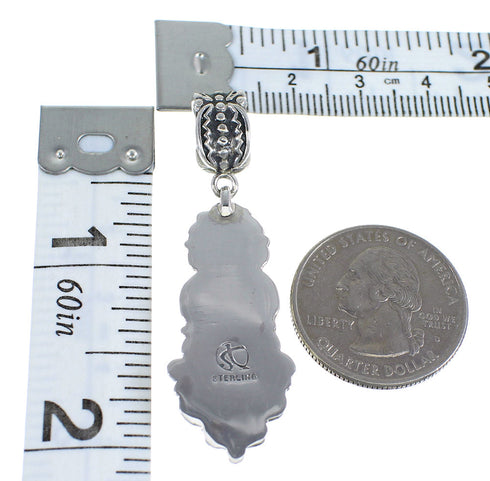 Authentic Sterling Silver And Turquoise Inlay Pendant Jewelry VX55024
