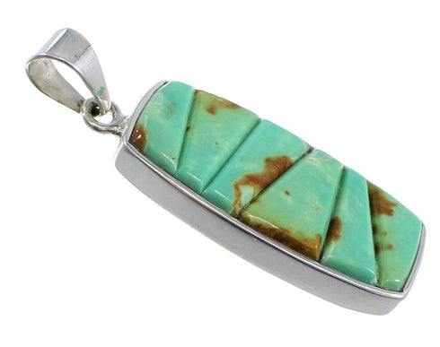 Sterling Silver And Turquoise Southwest Slide Pendant Jewelry VX55042