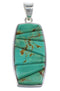 Genuine Sterling Silver And Turquoise Inlay Slide Pendant Jewelry VX55046