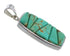 Genuine Sterling Silver And Turquoise Inlay Slide Pendant Jewelry VX55046