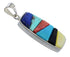 Sterling Silver Multicolor Inlay Southwest Slide Pendant Jewelry VX55072