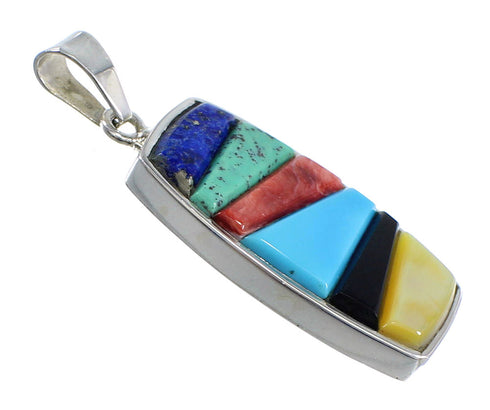 Authentic Sterling Silver Multicolor Slide Pendant Jewelry VX55093