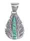 Southwest Turquoise And Silver Feather Pendant Jewelry RX54512