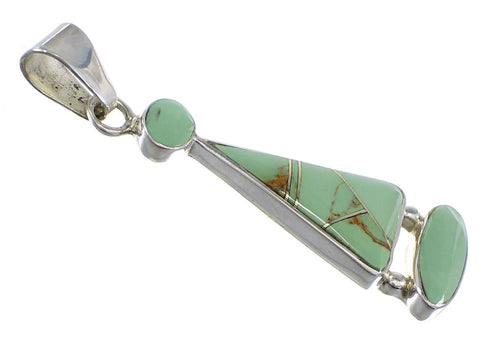 Genuine Sterling Silver And Turquoise Inlay Pendant RX54558