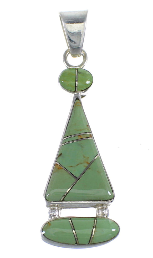 Genuine Sterling Silver And Turquoise Southwest Pendant RX54559