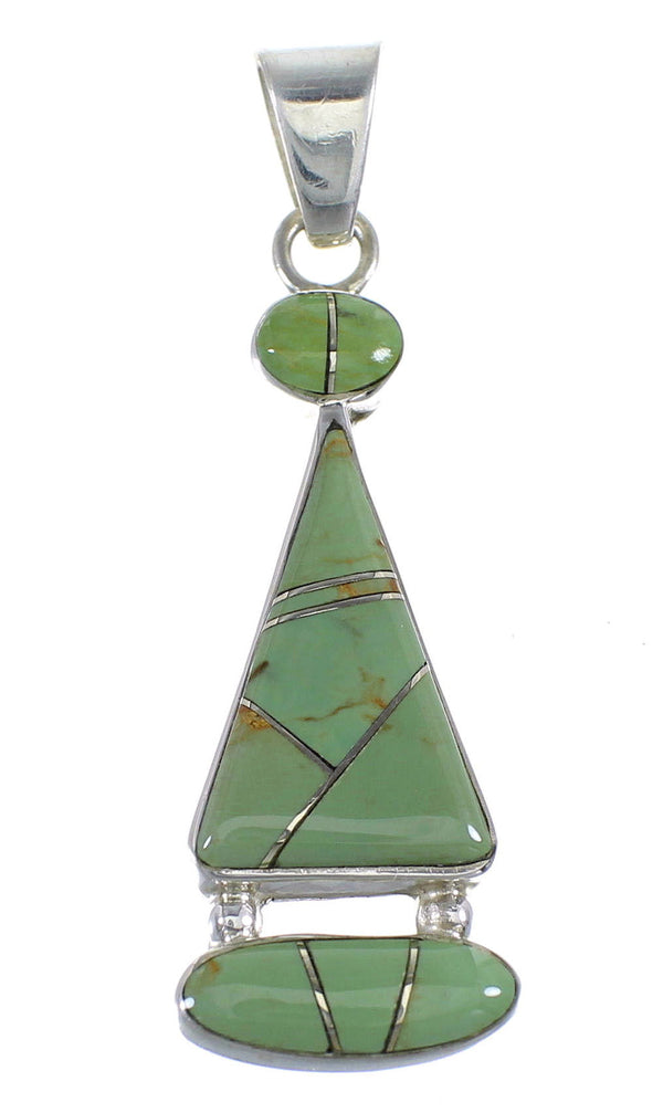 Genuine Sterling Silver And Turquoise Southwest Pendant RX54559