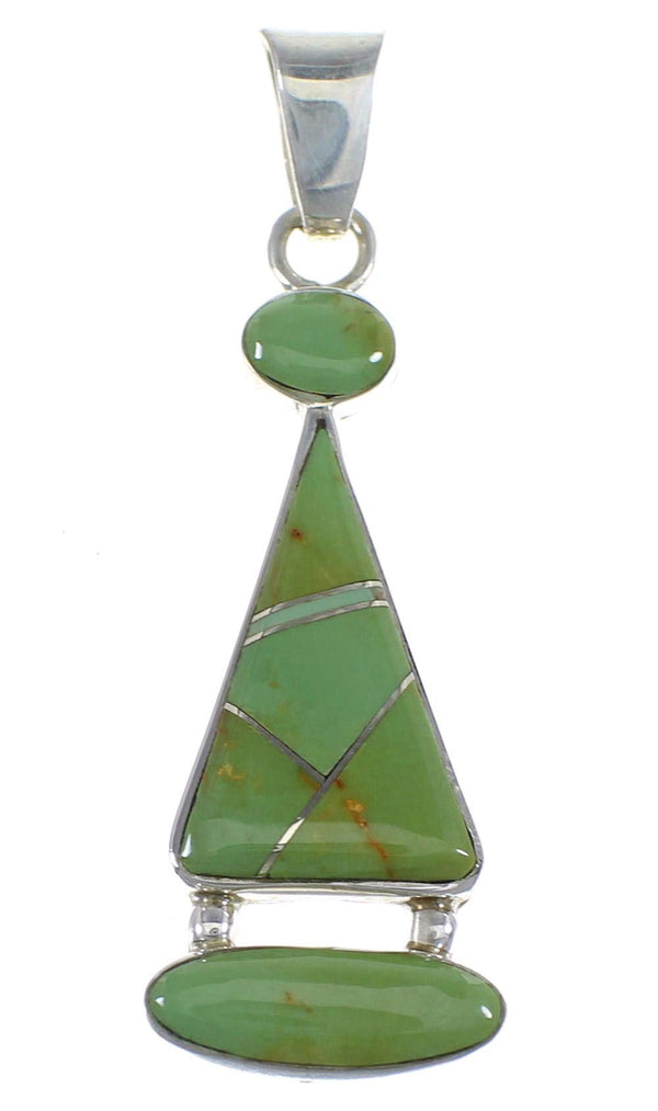 Southwest Silver And Turquoise Inlay Pendant RX54562