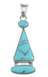 Southwestern Sterling Silver And Turquoise Inlay Pendant RX54569