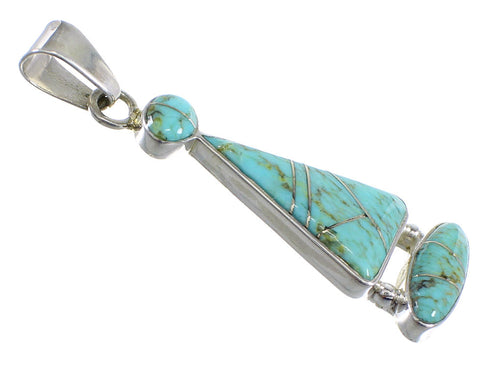 Southwestern Silver And Turquoise Pendant RX54571