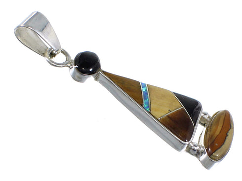 Multicolor And Sterling Silver Southwest Pendant RX54602