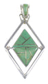 Southwestern Silver And Turquoise Reversible Pendant RX54630