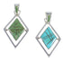 Sterling Silver And Turquoise Reversible Pendant RX54631