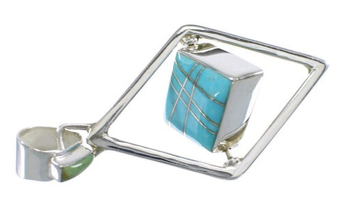 Sterling Silver And Turquoise Reversible Pendant RX54631