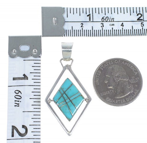Sterling Silver And Turquoise Reversible Pendant RX54631