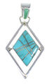 Silver And Southwest Turquoise Reversible Pendant RX54632