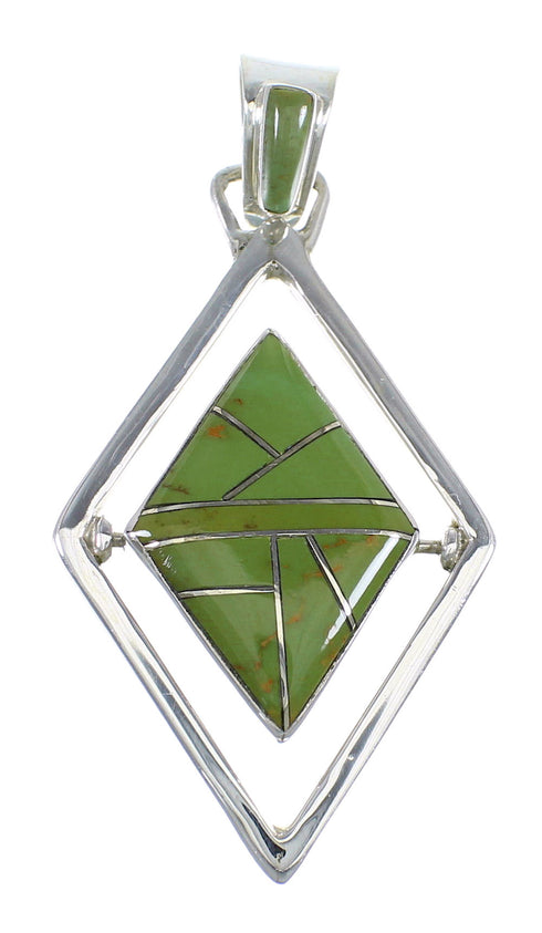 Southwest Turquoise And Sterling Silver Reversible Pendant RX54633