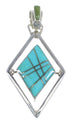 Southwest Turquoise And Sterling Silver Reversible Pendant RX54633