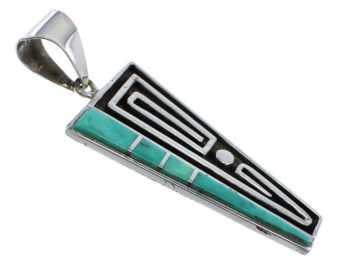 Southwestern Turquoise Inlay And Silver Pendant JX54235