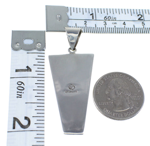 Southwestern Turquoise Inlay And Silver Jewelry Pendant JX54237