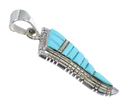 Sterling Silver And Turquoise Southwest Slide Pendant JX54266