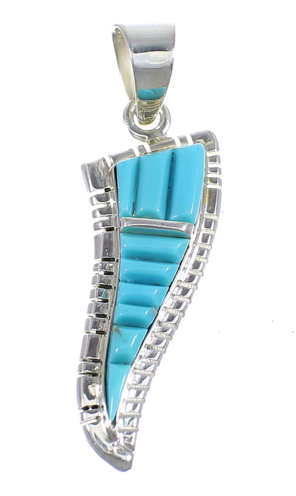 Genuine Sterling Silver Turquoise Southwest Slide Pendant JX54268