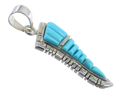 Genuine Sterling Silver Turquoise Southwest Slide Pendant JX54268