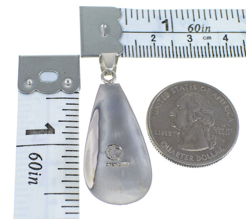 Multicolor Sterling Silver Southwestern Tear Drop Pendant RX54292