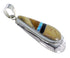 Multicolor Sterling Silver Tear Drop Southwest Pendant RX54293