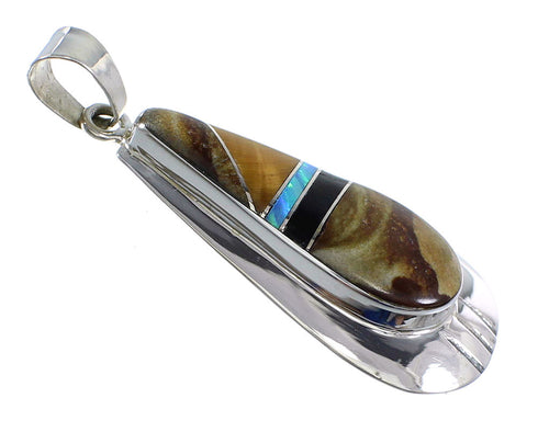 Multicolor Authentic Sterling Silver Southwest Pendant RX54295