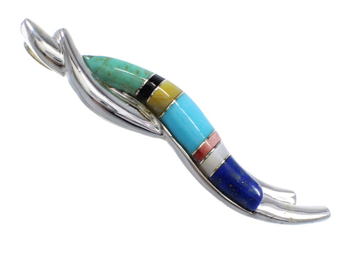 Multicolor Inlay Southwest Slide Pendant Jewelry RX54352