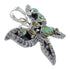 Southwest Sterling Silver And Turquoise Butterfly Pendant VX55128
