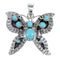 Southwest Genuine Sterling Silver And Turquoise Butterfly Pendant VX55130