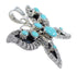 Southwest Genuine Sterling Silver And Turquoise Butterfly Pendant VX55130