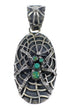 Southwest Authentic Sterling Silver And Turquoise Spider Pendant VX55135