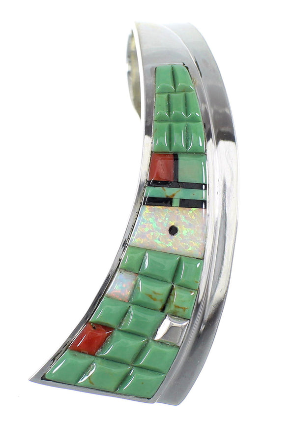 Southwest Sterling Silver Multicolor Sun Pendant VX55141