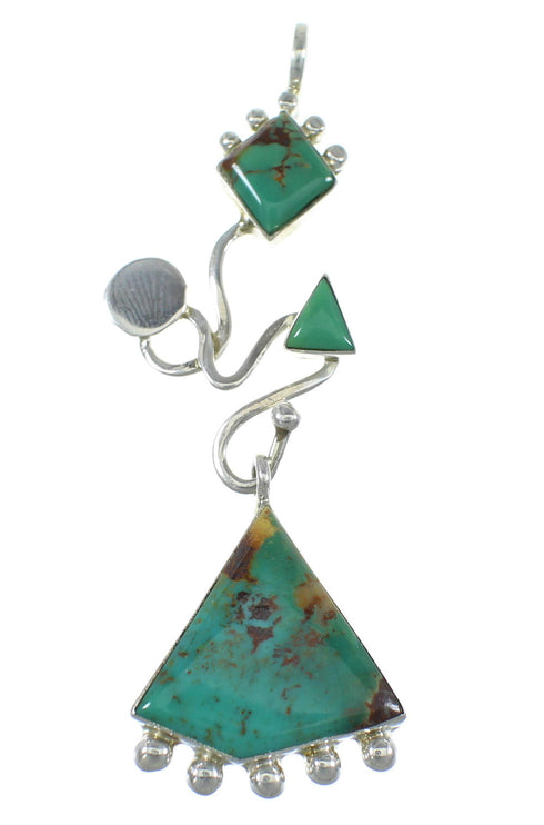 Southwest Silver And Turquoise Pendant WX57867